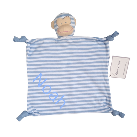 Cheeky Little Monkey Personalised Baby Boy Comforter