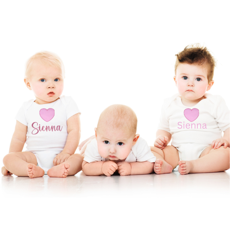 Personalised Onsie Baby Girl Big Heart