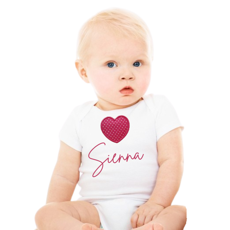 Personalised Onsie Baby Girl Big Heart