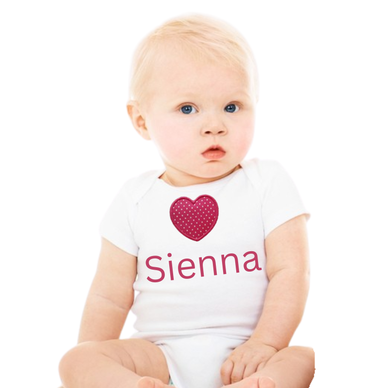 Personalised Onsie Baby Girl Big Heart