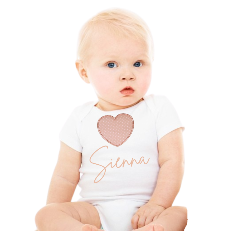 Personalised Onsie Baby Girl Big Heart