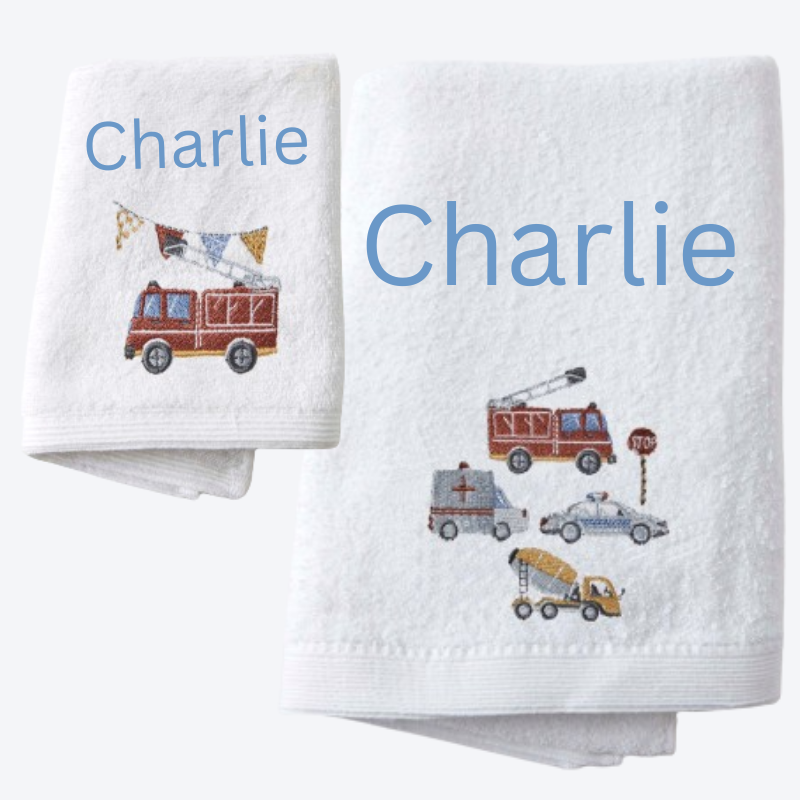 First Responders Personalised Baby Bath Towel Set