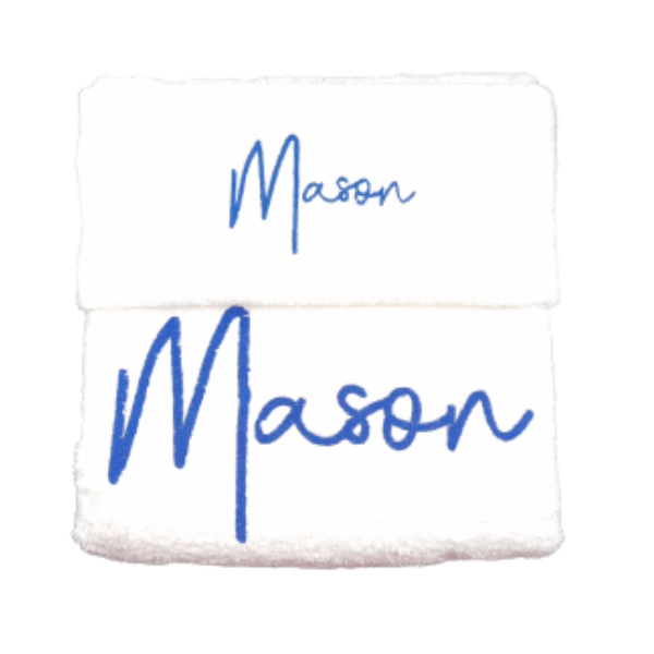 My Signature Personalised Bath Towel Set Towels Royal Blue