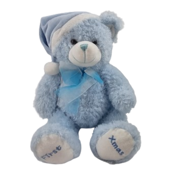My First Xmas Teddy Bear Soft Toys Blue