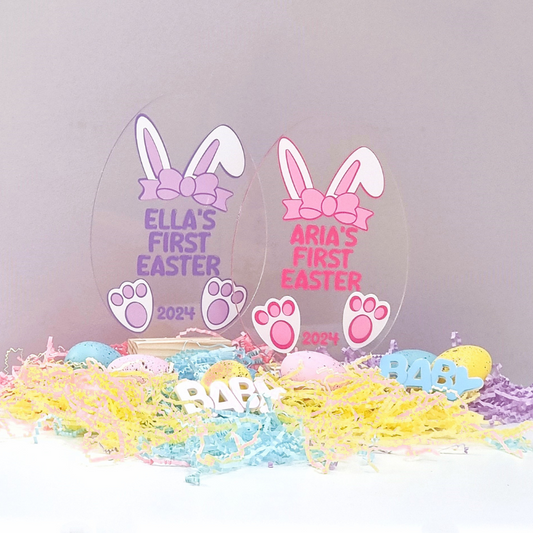 Baby's First Easter Personalised Acrylic Egg Plaque Hamper