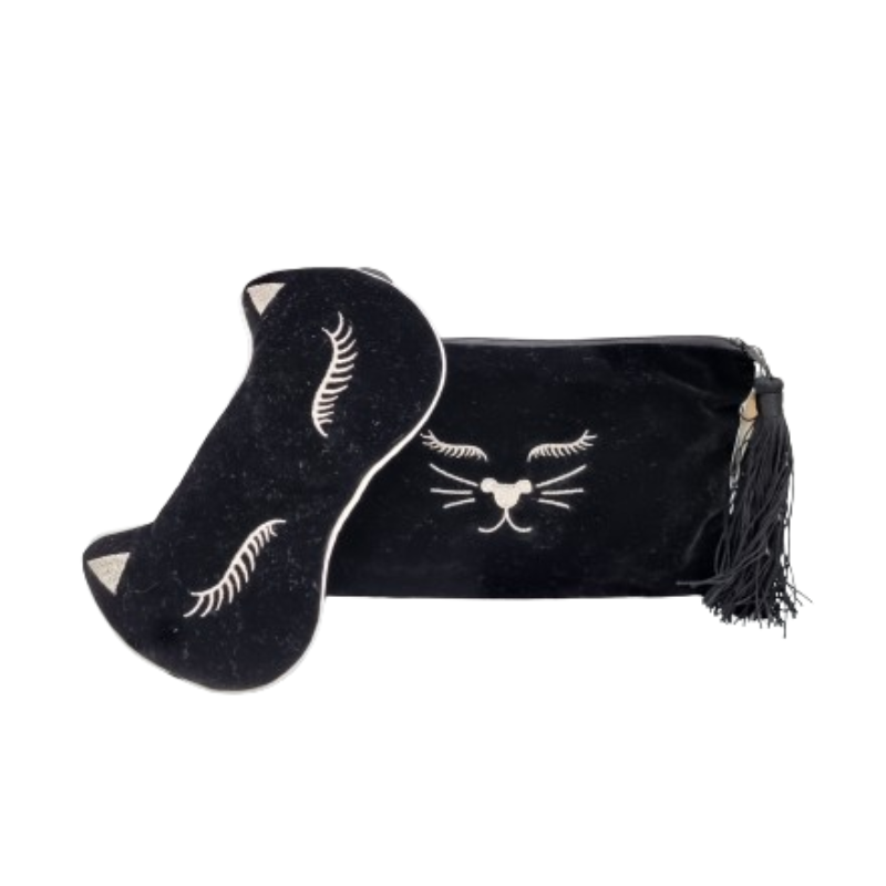 Black Cat Makeup Bag & Eye Mask