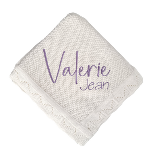 Knitted Baby Blanket Lace Edge