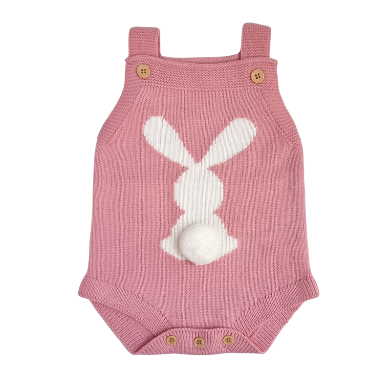 Bunny Babe Knitted Baby Romper Pink Baby Clothing 0-3 months