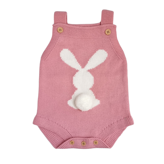 Bunny Babe Knitted Baby Romper Pink Baby Clothing 0-3 months