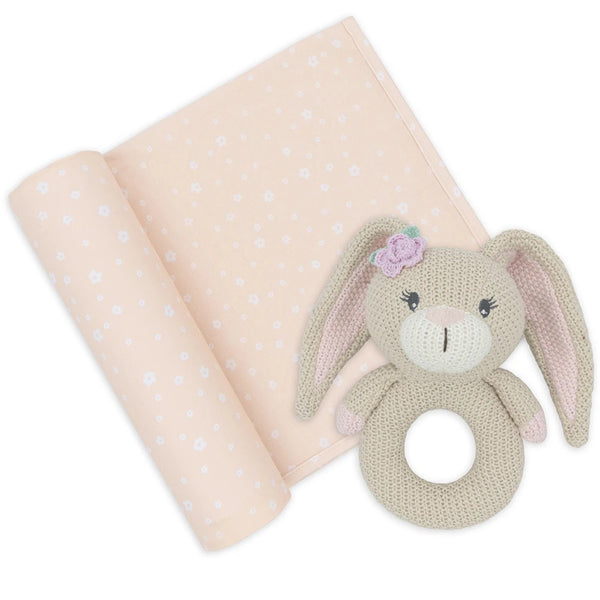 Amelia Bunny Jersey Wrap Rattle Set