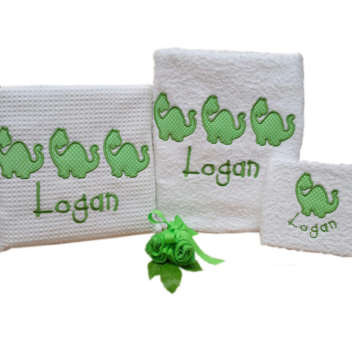 Dinosaur bath towel online set