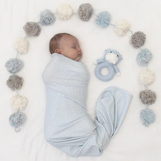 Henry Hippo Jersey Swaddle Blanket Rattle Set