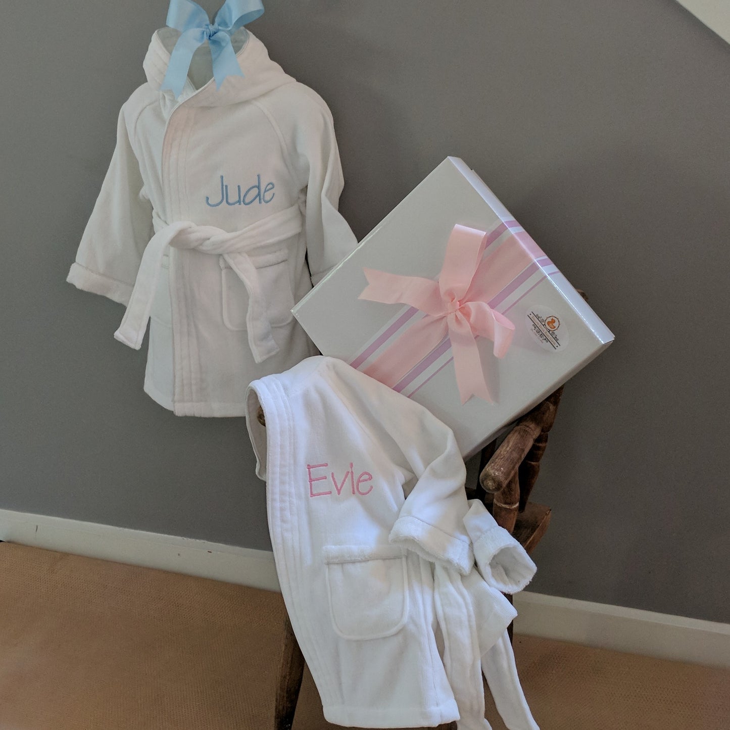 Boy's & Girl's Personalised Baby Bathrobe