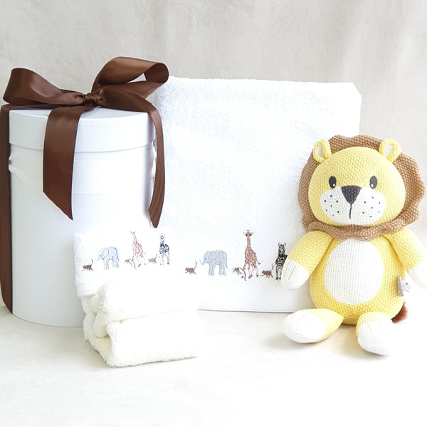 Neutral Personalised Jungle Friends Bath Towel Hamper