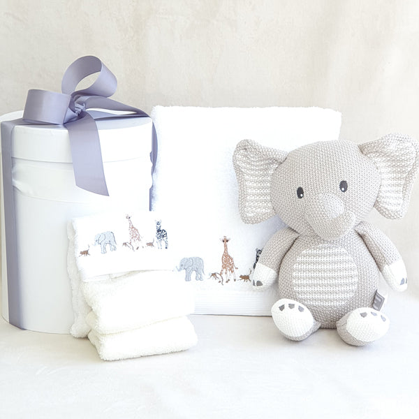 Neutral Personalised Jungle Friends Bath Towel Hamper