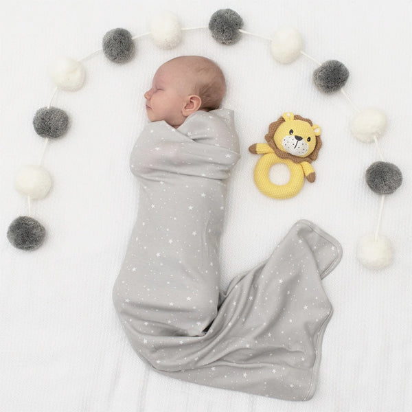 Leo Lion Neutral Jersey Baby Swaddle Set