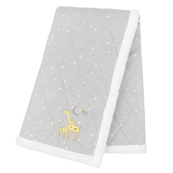 Noah Giraffe Neutral Sherpa Baby Blanket