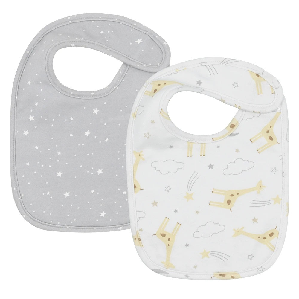 Noah Giraffe Neutral Baby Bibs