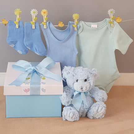 Boy's Little Bear in a Box Baby Blue