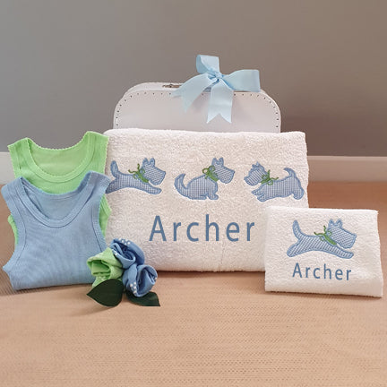 My Personalised Scotty Dog Bath Towel Set