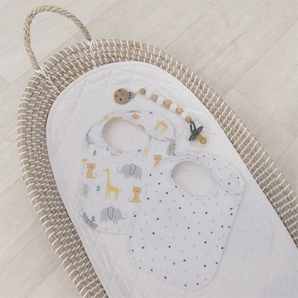 Animal Parade 100% Cotton Muslin Neutral Baby Bib Set