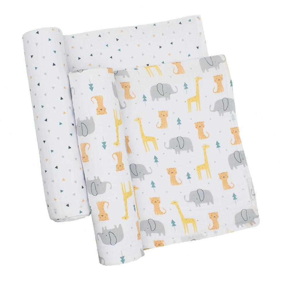 Animal Parade 100% Cotton Muslin Baby Wrap Set Neutral