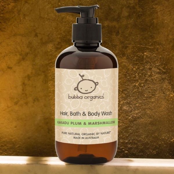 Bubba Organics kakadu plum baby hair and bath wash.
