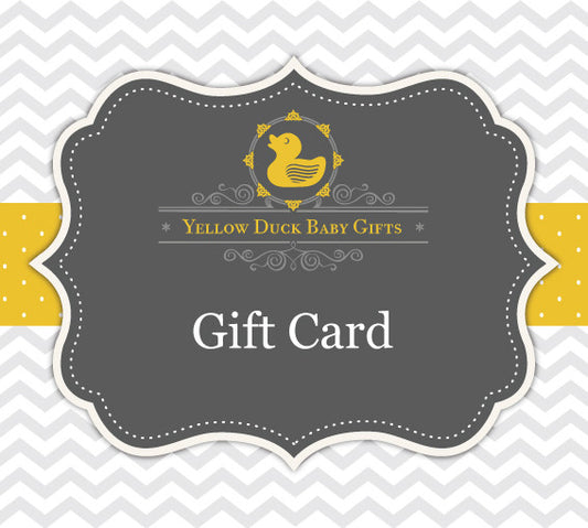 Yellow duck baby gift card for when you don't know what to buy