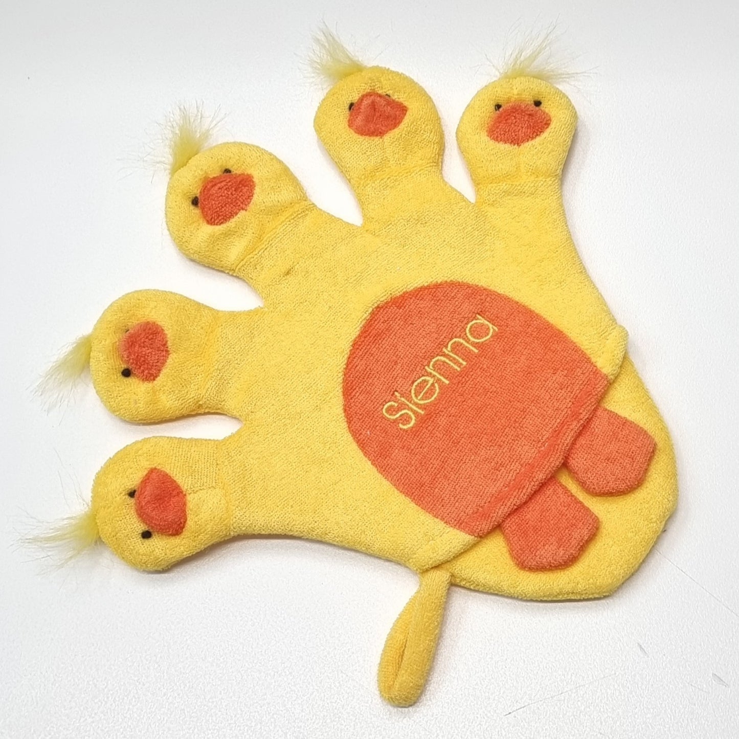 Kids Personalised Bath Mitts Ducky