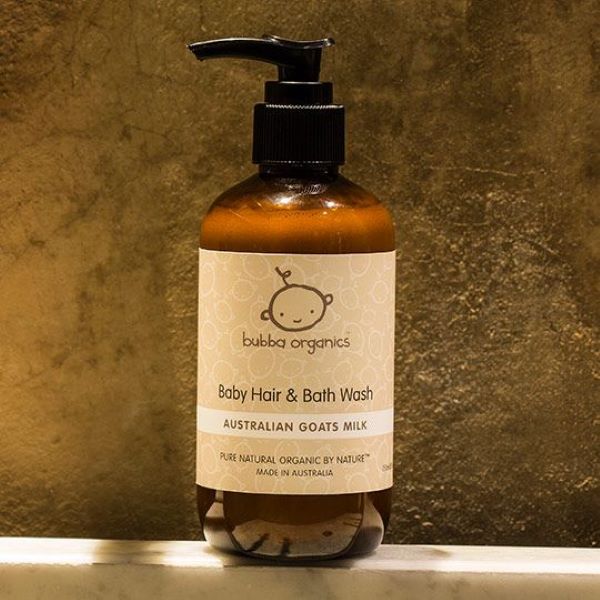Bubba Organics australian goats milk baby hair and bath wash.