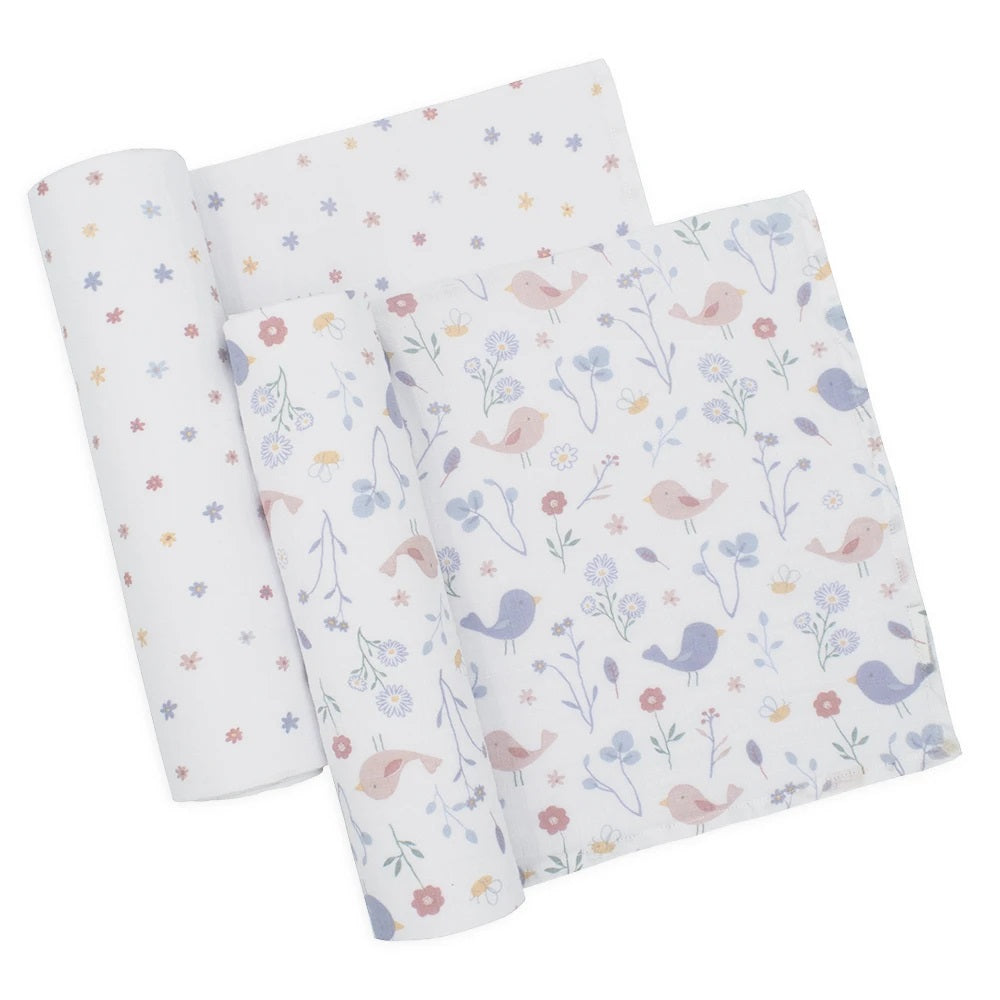 Sweet Tweets 100% cotton Muslin Wrap Set Baby Girl