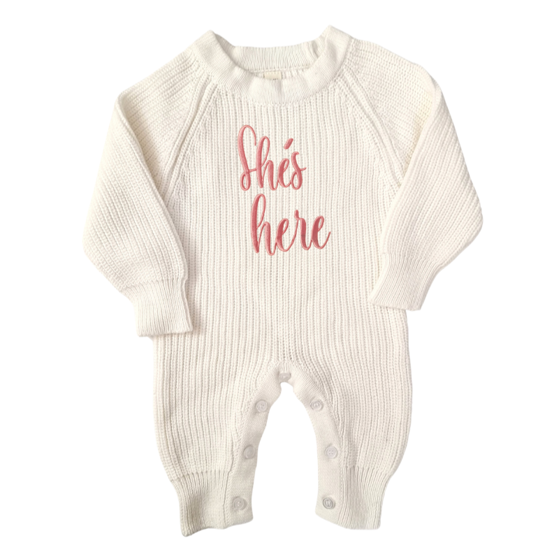 Personalised Knitted Baby Romper