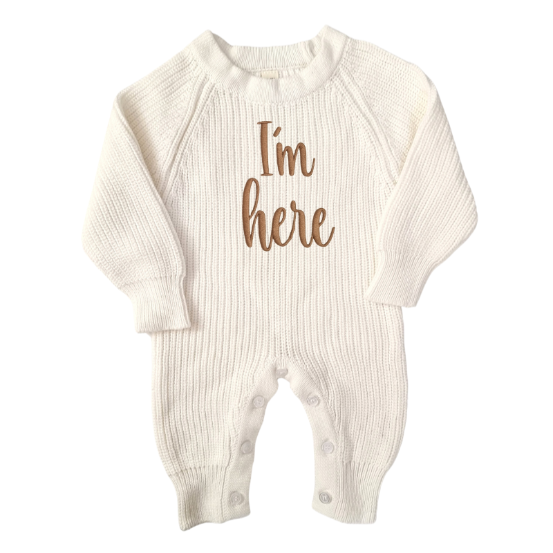 Personalised Knitted Baby Romper