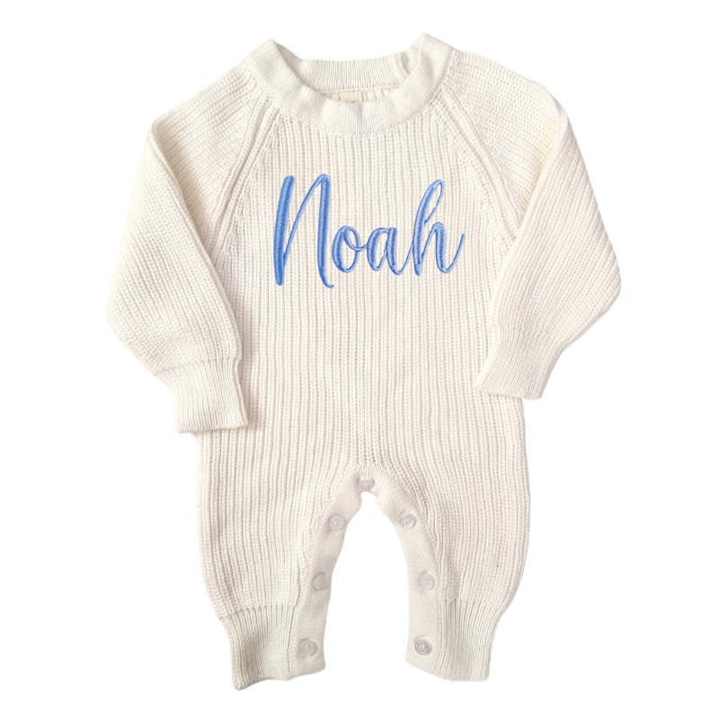 Personalised Knitted Baby Romper
