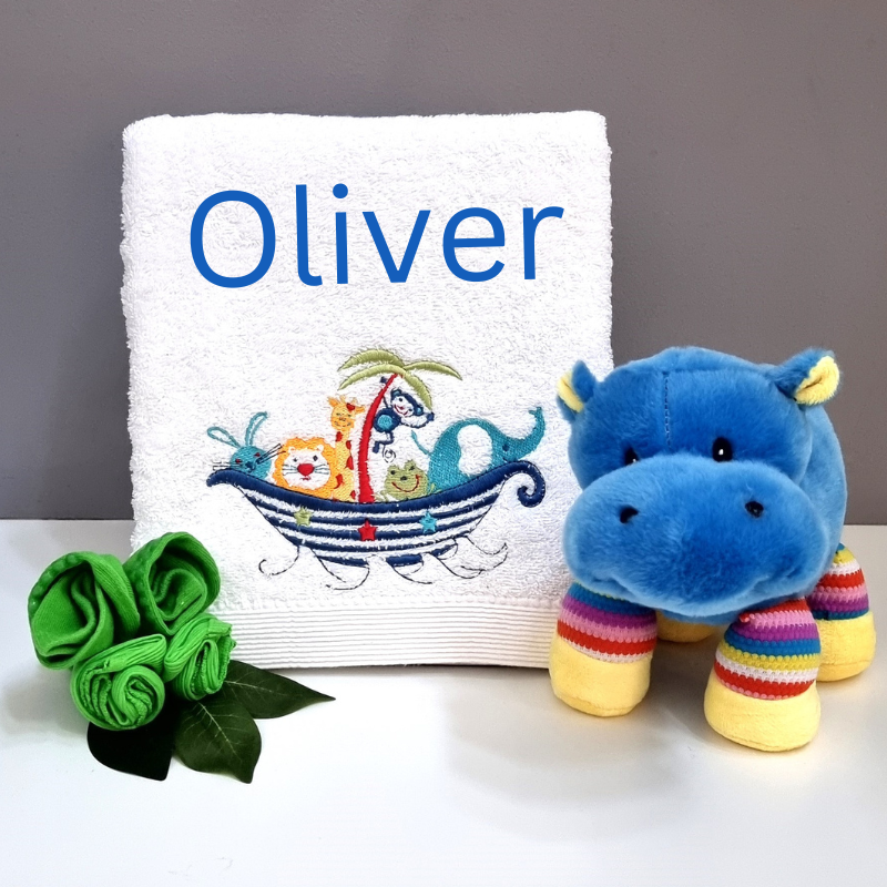 Noahs Ark Baby Bath Towel Hamper