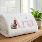 Personalised Baby Bath Towel Hamper Cottontail