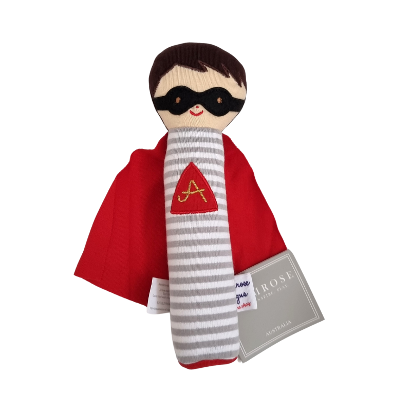 Super Hero Baby Squeaker Rattle Baby Soft Toys 