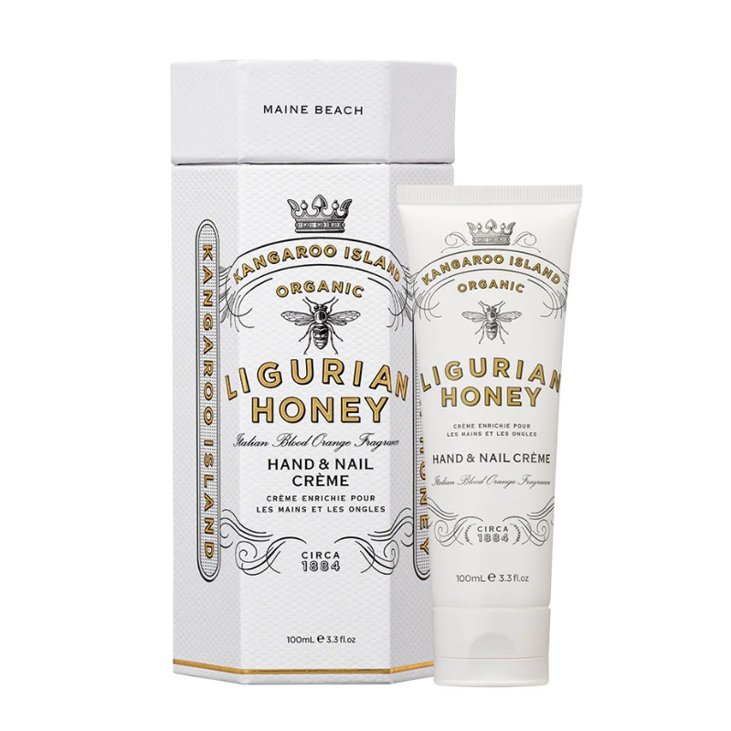 Kangaroo Island Ligurian Honey hand and nail cream packaging on a white background