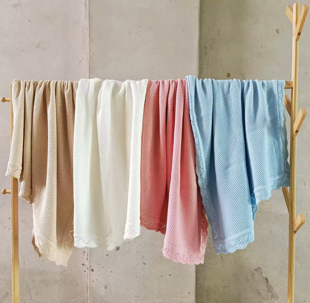 Knitted Baby Blanket Lace Edge