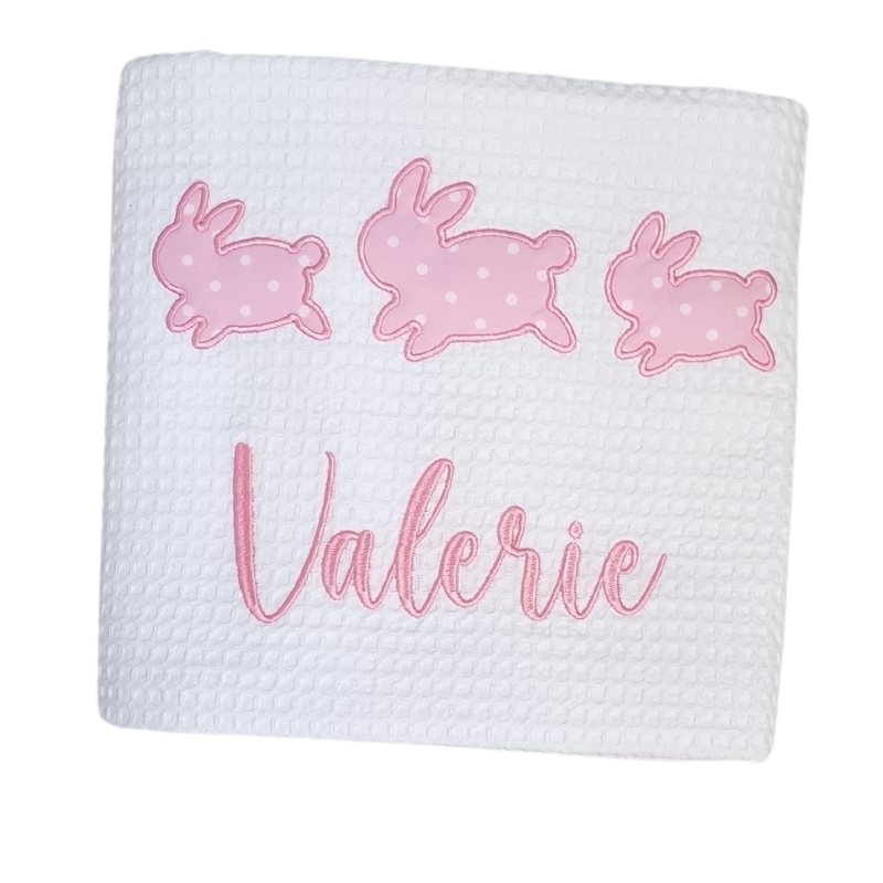 Personalised Bunny Baby Girl Blanket