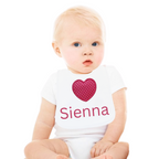 Personalised Baby Girl Bib Big Hearts