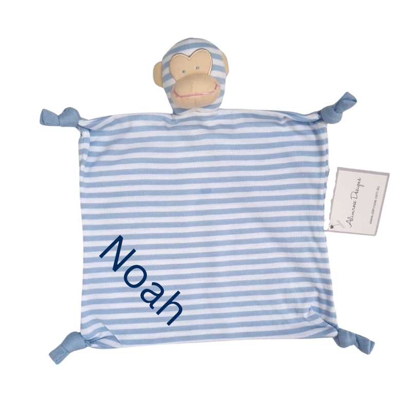 Cheeky Little Monkey Personalised Baby Boy Comforter