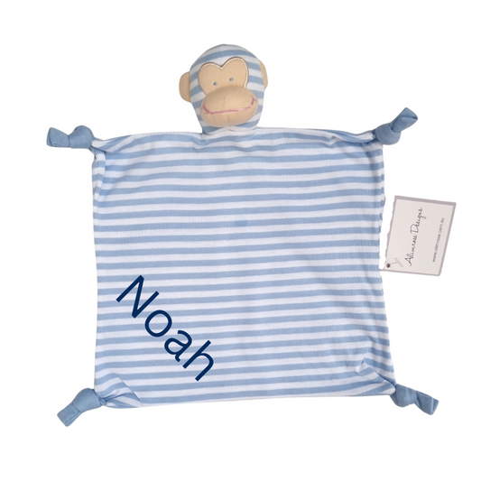 Cheeky Little Monkey Personalised Baby Boy Comforter