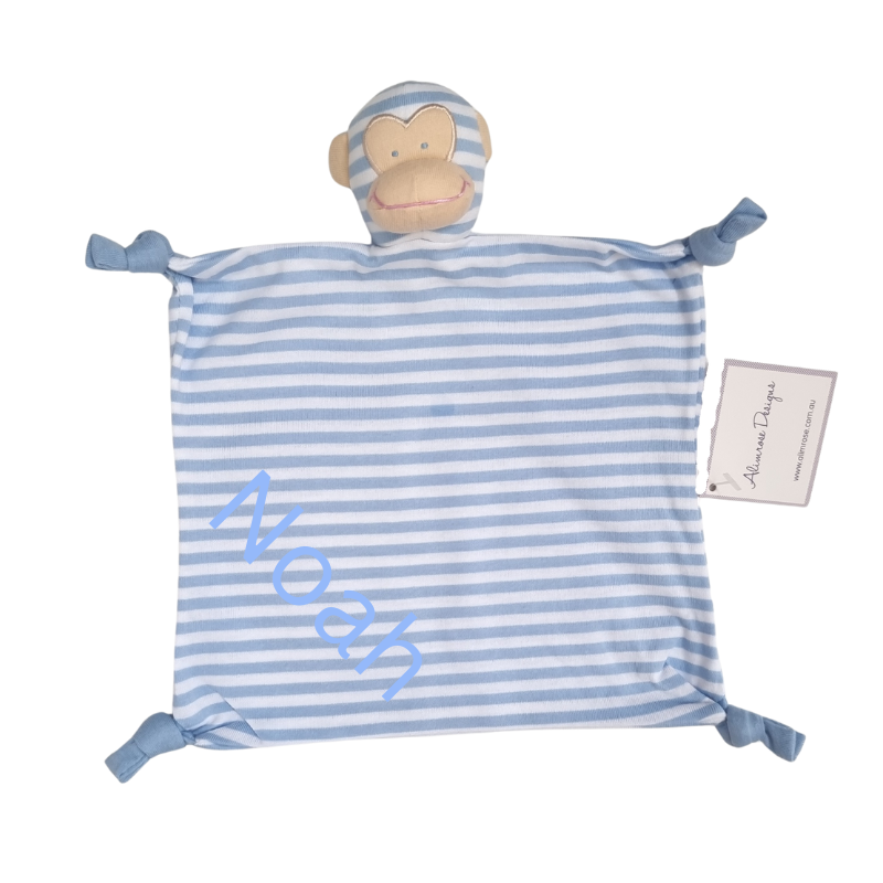 Cheeky Little Monkey Personalised Baby Boy Comforter