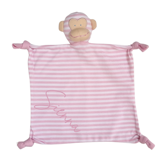 Baby Girls Cheeky Little Monkey Personalised Comforter