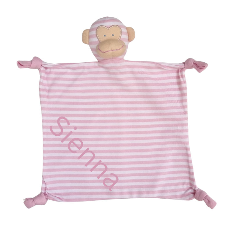 Baby Girls Cheeky Little Monkey Personalised Comforter