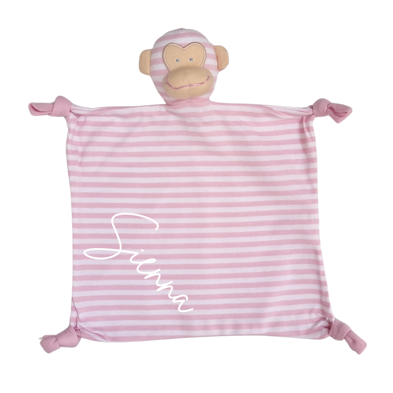 Baby Girls Cheeky Little Monkey Personalised Comforter