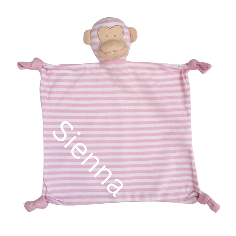 Baby Girls Cheeky Little Monkey Personalised Comforter