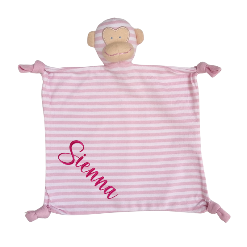 Baby Girls Cheeky Little Monkey Personalised Comforter