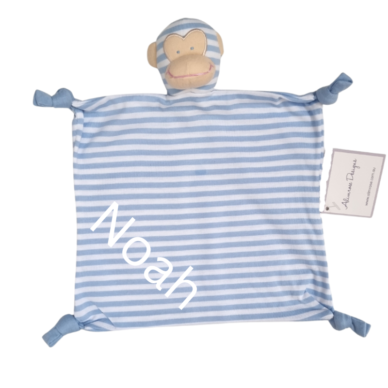 Cheeky Little Monkey Personalised Baby Boy Comforter